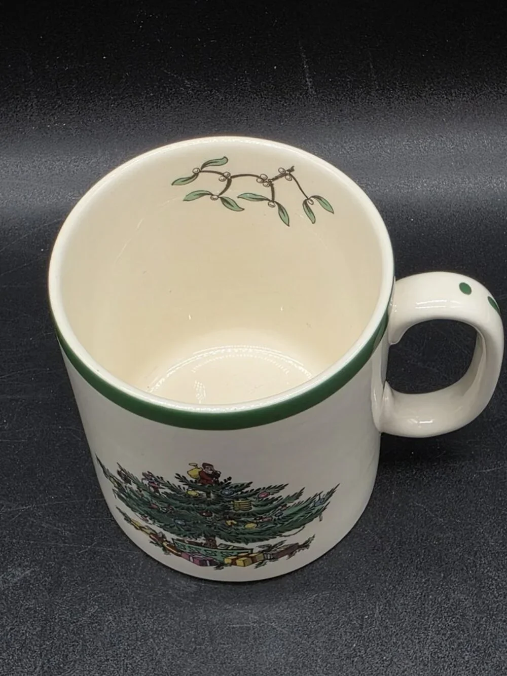 Vintage Spode Christmas Tree Mug Coffee Cup From England Santa Claus Porcelain